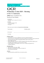 2025 OCR GCSE Mathematics J560/03 J560/03 Paper 3 (Foundation Tier) Complete Question paper with MS