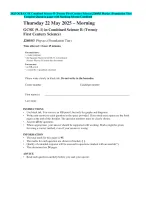 2025OCR GCSE Combined Science B (Twenty First Century Science)J260/03 Physics (Foundation Tier) +MS
