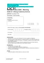 2025 OCR GCSE Biology A (Gateway Science) J247/02 (Foundation Tier) Complete Question paper with M