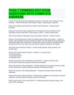 TEAS 7 TERMINOLOGY EXAM QUESTIONS WITH COMPLETE ANSWERS