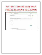 ATI TEAS 7 EXAM SCIENCE, MATHS, LANGUAGE, READING SECTION 100% CORRECT ...