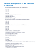 Incident Safety Officer TCFP Answered Exam 2024