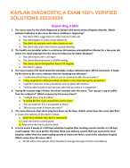KAPLAN DIAGNOSTIC A EXAM 100% VERIFIED SOLUTIONS 2023/2024