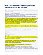 NAVLE FELINE EXAM VERIFIED QUESTIONS AND ANSWERS LATEST UPDATE
