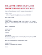 THE ART AND SCIENCE OF ADVANCED PRACTICE NURSING QUESTION AND ANSWERS
