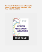 Test Bank for Health Assessment in Nursing 7th Edition by Janet R Weber and Jane H Kelley Fully