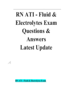 RN ATI - Fluid & Electrolytes Exam Questions & Answers, 2024