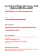 EXAM 1 A&P THEORY GALEN QUESTIONS AND CORRECT ANSWERS  UPDATE 2024  GRADED A