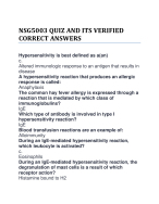 NSG5003 QUIZ AND ITS VERIFIED CORRECT ANSWERS