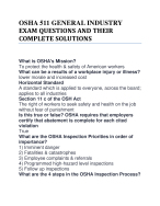 OSHA 511 GENERAL INDUSTRY EXAM QUESTIONS AND THEIR COMPLETE SOLUTIONS