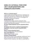 OSHA 511 GENERAL INDUSTRY (2017) EXAM QUESTIONS AND COMPLETE SOLUTIONS