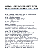 OSHA 511 GENERAL INDUSTRY EXAM QUESTIONS AND CORRECT SOLUTIONS