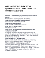 OSHA GENERAL INDUSTRY QUESTIONS AND THEIR EXPECTED CORRECT ANSWERS
