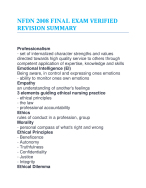 NFDN 2008 FINAL EXAM VERIFIED REVISION SUMMARY