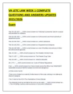 VA LETC LAW WEEK 1 COMPLETE  QUESTIONS AND ANSWERS UPDATES  2025/2026  Exam