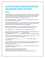 VA LETC LAW WEEK 3 COMPLETE  QUESTIONS AND ANSWERS UPDATES  2025/2026  Exam