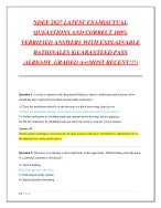 NDEE 2027 LATEST EXAM|ACTUAL QUEASTIONS AND CORRECT 100% VERRIFIED ANSWERS WITH EXPLAINABLE RATIONA