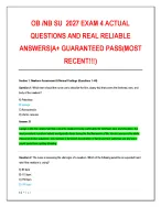 OB/NB SU 2027 Exam 4 | Practice Questions, Verified Answers & Detailed Rationales
