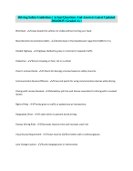 Driving Safety Guidelines | Actual Questions And Answers Latest Updated 2024/2025 (Graded A+)