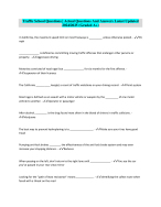 Traffic School Questions | Actual Questions And Answers Latest Updated 2024/2025 (Graded A+)