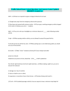 Traffic School Exam | Actual Questions And Answers Latest Updated 2024/2025 (Graded A+)