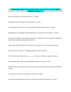 Traffic School Quiz #1| Actual Questions And Answers Latest Updated 2024/2025 (Graded A+)