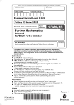 2025 Pearson Edexcel Level 3 GCE 9FM0/3B Further Mathematics  Advanced PAPER 3B: Further Statistics