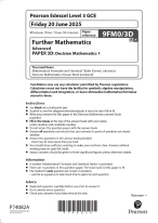 2025 Pearson Edexcel Level 3 GCE 9FM0/3D Further Mathematics  Advanced PAPER 3D:Decision Mathematic