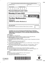 2025 Pearson Edexcel Level 3 GCE 9FM0/4C Further Mathematics  Advanced PAPER 4C: Further Mechanics