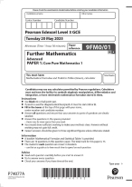 2025 Pearson Edexcel Level 3 GCE 9FM0/4D Further Mathematics  Advanced PAPER 4D:Decision Mathematic
