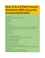 Nurs D & S STNA Practice Questions With Accurate Amswers2024/2025 ...
