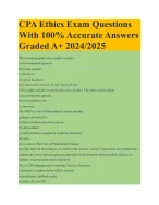 CPA Ethics Exam Questions With 100% Accurate Answers Graded A+ 2024/2025