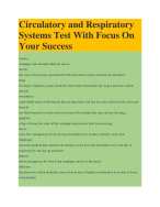 Circulatory and Respiratory Systems Test With Focus On Your Success