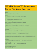 GXMO Exam With Answers Focus On Your Success