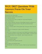 WGU D027 Questions With Answers Focus On Your Success