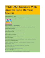 WGU D094 Questions With Answers Focus On Your Success