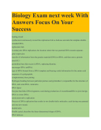 Biology Exam next week With Answers Focus On Your Success