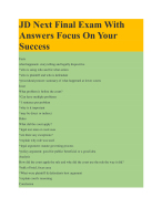 JD Next Final Exam With Answers Focus On Your Success