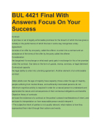 BUL 4421 Final With Answers Focus On Your Success