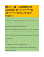 BUL 4421 - Department Assessment Review With Answers Focus On Your Success