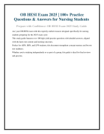 OB HESI Exam 2025 | 100+ Practice Questions & Answers for Nursing Students
