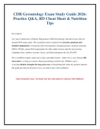 Gerontological Nutrition RD and CDR Gerontology - DocMerit