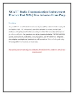 NCATT Aircraft Radio Systems Endorsement: Study - DocMerit