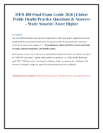 HED 400 Study Guide 2026: Global & Environmental Health Practice Q&A