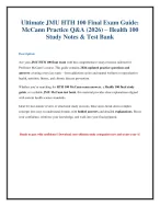 The Ultimate JMU HTH 100 Final Exam Study Guide: McCann Practice ...