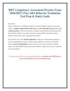RBT Competency Assessment Practice Test 2026/2027 | Full Mock Exam and ...