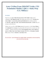 CES Module 1 Exam 2027: Army Civilian Role Test Questions and Answers ...