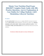 2026/2027 Nutrition 101 Final Exam Review: Practice Questions & Answers