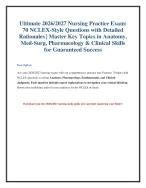 2026/2027 Nursing Exam Practice Questions & NCLEX Prep