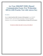 2026/2027 SDS & GHS Practice Exam
